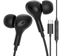Ecouteurs Filaire USB C avec Microphone pour iPhone 17 18 Pro Max 16 Plus | Casque USB Type-C pour xiaomi redmi Note 14 pro5g poco x7 Pro 14t 15 Ultra Pixel 9 10 9a Magic 7 Lite 400 Smart 200, Noir