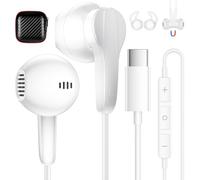 Ecouteurs Filaire USB-C avec Microphone pour iPhone 18 Pro 17 pro max,Blanc | pour Xiaomi REDMI Note 17 15 POCO X8 pro Magnétique intra-auriculaires usb-c, pour Galaxy A17 A16 5G/Pixel 10a Casque Type-C