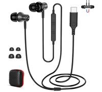 Ecouteurs Filaire USB C avec Microphone pour oppo A7 Pro 5G,Gris de fer | Casque Intra-auriculaires type c avec Microphone pour Xiaomi 17T pro /honor Magic V6 8 Pro 600 Lite X8d, Ecouteur avec fil