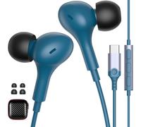 Ecouteurs Filaire USB C avec Microphone pour xiaomi 17 Ultra 17T, Bleu | Magnétique Casque Type-C avec Contrôle Volume pour OnePlus Pad Go 2 15R Nord CE5 Realme P3 Ultra 14T 16 Pro GT 8