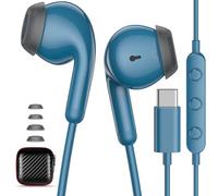 Ecouteurs Filaire USB C pour OPPO Reno16 F 5G/Galaxy A17 A56 A16 S26, Bleu