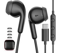 Ecouteurs Filaire USB C pour OPPO Reno16 F 5G/Galaxy A17 A56 A16 S26, Noir