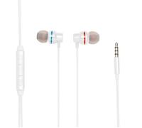 Ecouteurs WE avec micro 1.2m - jack 3.5mm , boitier de controle intégré au cable, BLANC