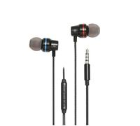 Ecouteurs filaire WE intra, jack 3.5mm avec boîtier de contrôle et micro intégré au câble, noir