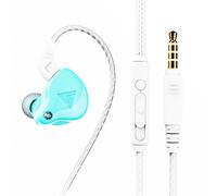 écouteurs filaires 1,2 m HiFi Casque de controle de ligne de basse lourde avec microphone, bleu