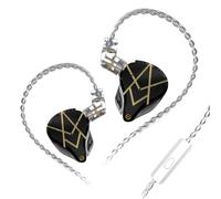 écouteurs Filaires 20BA Unités d'Armature équilibrées Basses Stéréo Moniteur DJ écouteurs Annulation de Bruit Casque Sport 3,5 mm, Noir, avec Micro