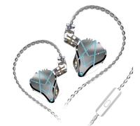 écouteurs Filaires 20BA Unités d'Armature équilibrées Basses Stéréo Moniteur DJ écouteurs Antibruit 3.5mm Sport Casque Casque,Argent,Avec Micro