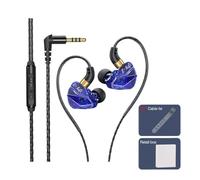 Écouteurs filaires avec Microphone, écouteurs à commande filaire, intra-auriculaires, for Sport, casque de jeu, basse(Blue)