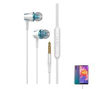 Écouteurs filaires avec technologie à double pilote - Appareil d'écoute stéréo intra-auriculaire doté d'une structure de réduction du bruit, d'un matériau doux au toucher et d'un design