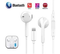 Ecouteurs Filaires Bluetooth Intra Auriculaire pour iPhone 7 8 Plus X XR XS Max Blanc