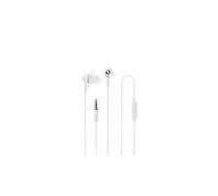Ecouteurs filaires câble rond de 1,20 m intra-auriculaires microphone intégré blanc