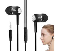 Écouteurs filaires de 3,5 mm avec microphone à réduction de bruit - Écouteurs intra-auriculaires haute fidélité - Son des basses renforcés pour la production musicale en studio de voyage et d'école