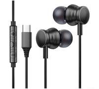 Écouteurs filaires de type C de 3,5 mm avec micro pour smartphones, casque de jeu, ajustement confortable, crochets d'oreilles réglables pour le sport, la course à pied, 1,2 m, noir (B)