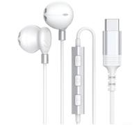 Écouteurs filaires de type C pour casque semi-intra-auriculaire avec micro 14,2 mm pour audio haute résolution pour iPhone 16, Android, USB-C, téléphone, ordinateur portable, jeux musicaux, noir (C)