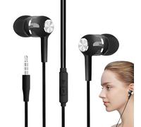 Écouteurs filaires - Écouteurs intra-auriculaires avec microphone, prise jack 3,5 mm, écouteurs antibruit pour voyage, avion, studio, enregistrement, entraînement, école, production musicale