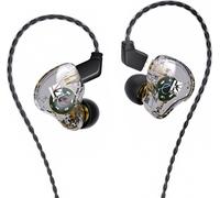 Écouteurs filaires Excellent Son de Basse avec Moniteur d'alimentation dans l'oreille, Casque Intra-auriculaire IEM Compatible avec Android Phone (avec Micro, Transparent)