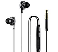 Écouteurs filaires HiFi, oreillettes dynamiques sensibles aux méga basses, 3.5mm, avec micro pour jouer à des jeux