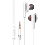 écouteurs filaires intra-auriculaires de 3,5 mm avec pilote de subwoofer lourd et micro stéréo, blanc