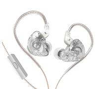 écouteurs Filaires Intra-Auriculaires Dynamiques HiFi Annulation du Bruit Jeu de Sport écouteurs Cable Détachable Bouchons d'Oreilles Casque avec Microphone,Blanc