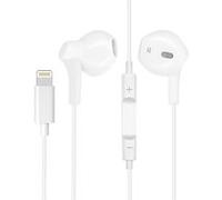 Écouteurs Filaires iPhone Lightning Télécommande Micro Connexion Bluetooth Blanc