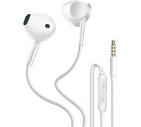 Ecouteurs Filaires Jack 3,5 mm avec Bouton Commande Intégré Blanc