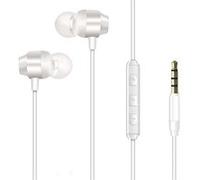 Ecouteurs Filaires Jack 3.5mm Classic CIA10 avec Micro Intégré Son Puissant Blanc
