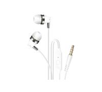 Écouteurs filaires Jack 3.5mm Kit Main Libre Micro intégré Blanc