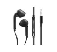 Avizar Écouteurs filaires Jack 3.5 mm – Son clair, micro et télécommande, câble plat noir