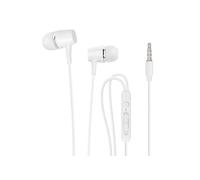 Avizar Écouteurs filaires Jack 3,5 mm – Son clair, micro et télécommande, câble plat – Blanc