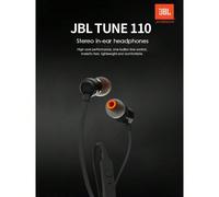 Écouteurs filaires JBL T110 avec interface 3,5 mm pour le jeu sur PC et les appels sur téléphone portable, écouteurs intra-auriculaires stéréo UnicoloreABS