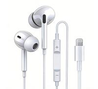 Écouteurs filaires Lightning avec contrôle en ligne, compatibles avec 14/13/12/11/XR/XS/X/8/7/SE/Pro/Pro Max, son haute qualité HIFI, annulation du bruit avec microphone et contrôle du volume Lightnin
