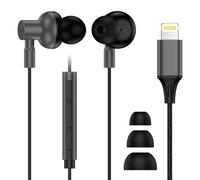 Écouteurs filaires Lightning pour iPhone HiFi stéréo à isolation phonique avec microphone et contrôleur de volume compatibles avec iPhone 14/13/12/12Pro Max/11