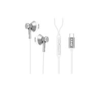 Écouteurs filaires - LINQ - USB-C - Son stéréo - Intra-auriculaires - Câble de 1,2 m - Gris argenté