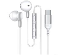 Écouteurs filaires magnétiques avec prise de type C pour iPhone 15 et appareils Android flambant Haut-parleur 14,2 mm pour basses puissantes Commande à trois boutons pour la musique et les appels en