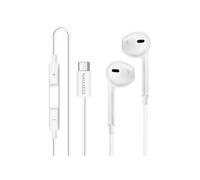 Ecouteurs Filaires pour Google Pixel 10 Pro XL USB-C avec Micro intégré Blanc