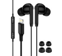 Écouteurs filaires pour iPhone 14 avec connecteur Lightning certifiés MFi pour iPhone 14/13/12 Pro Max/11/8, écouteurs stéréo HiFi avec micro intégré et volume compatibles avec iPad Pro Air Mini