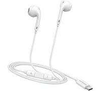 Écouteurs Filaires pour iPhone 15 Pro Max USB-C avec Micro intégré Mayaxess Blanc Blanc