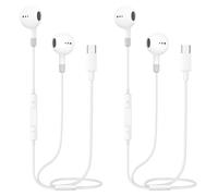 Écouteurs Filaires pour iPhone 16, 2 Pack Écouteurs avec Câble USB C Intra Auriculaires avec Microphone et Stéréo HiFi USBC Casque Compatibles avec iPhone 15/16 Pro/16 Plus/16 Pro Max/iPad/Samsung