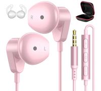 Écouteurs filaires pour ordinateur portable MacBook Pro Air, écouteurs filaires filaires avec prise jack 3,5 mm et contrôle du volume pour iPhone/Samsung/Android/PC/console de jeu/enfant/école, rose