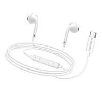 Écouteurs Filaires pour Samsung Galaxy A54 USB-C avec Micro intégré Mayaxess Blanc Blanc