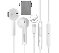 Écouteurs filaires USB avec Fil Interface Type C avec Microphone Technologie d'Isolation Acoustique Bonne pour iPhone 15 16 17 Samsung Galaxy S23 S22 S21 iPad Pro Huawei Google Pixel