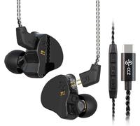 Écouteurs filaires USB C, 10 mm, double circuit magnétique, écouteurs intra-auriculaires DD, écouteurs à cavité PC pour iPad Pro 2022/2021/2020/2018/iPad mini6/iPad Air 5/4 (noir