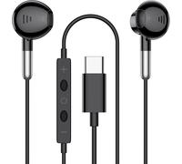 Écouteurs Filaires USB-C avec Mic et Contrôle du Volume,Ecouteurs In-Ear Type-C Hi-Fi Stéréo avec Réduction de Bruit pour iPhone 16/15 Pro Max/Plus,S-amsung Galaxy S24/S23,i-Pad Pro,h-uawei,Pixel-Noir