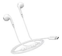 Écouteurs Filaires USB-C avec Micro intégré pour iPhone 16 / 16 Pro / 16 Pro Max / 16 Plus Mayaxess Blanc Blanc