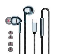 Écouteurs filaires USB-C avec microphone, contrôle du volume, suppression du bruit, compatibles avec Samsung Galaxy S24 S23 S22, iPhone 17 16 15 Pro Pro Max, téléphones Pixel