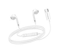 Ecouteurs Filaires USB-C Mayaxess pour Samsung Galaxy A55 avec Micro Blanc Blanc