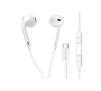 Ecouteurs Filaires USB-C avec Microphone intégré pour Samsung Galaxy S25 Plus Blanc