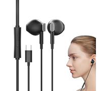 Écouteurs filaires USB C - Écouteurs Intra-Auriculaires de Type C avec Microphone, Basses, réduction du Bruit, Parfaits pour Smartphone, Ordinateur Portable, Tablette, écoute de Musique