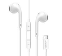 Ecouteurs Filaires USB-C avec Micro intégré pour iPhone 17 / 17 Pro / 17 Pro Max / 17 Air Blanc