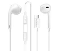 Ecouteurs Filaires USB-C avec Micro intégré pour Samsung Galaxy S25 / S25 Ultra / S25 Plus / S25 SE / S25 Edge Blanc